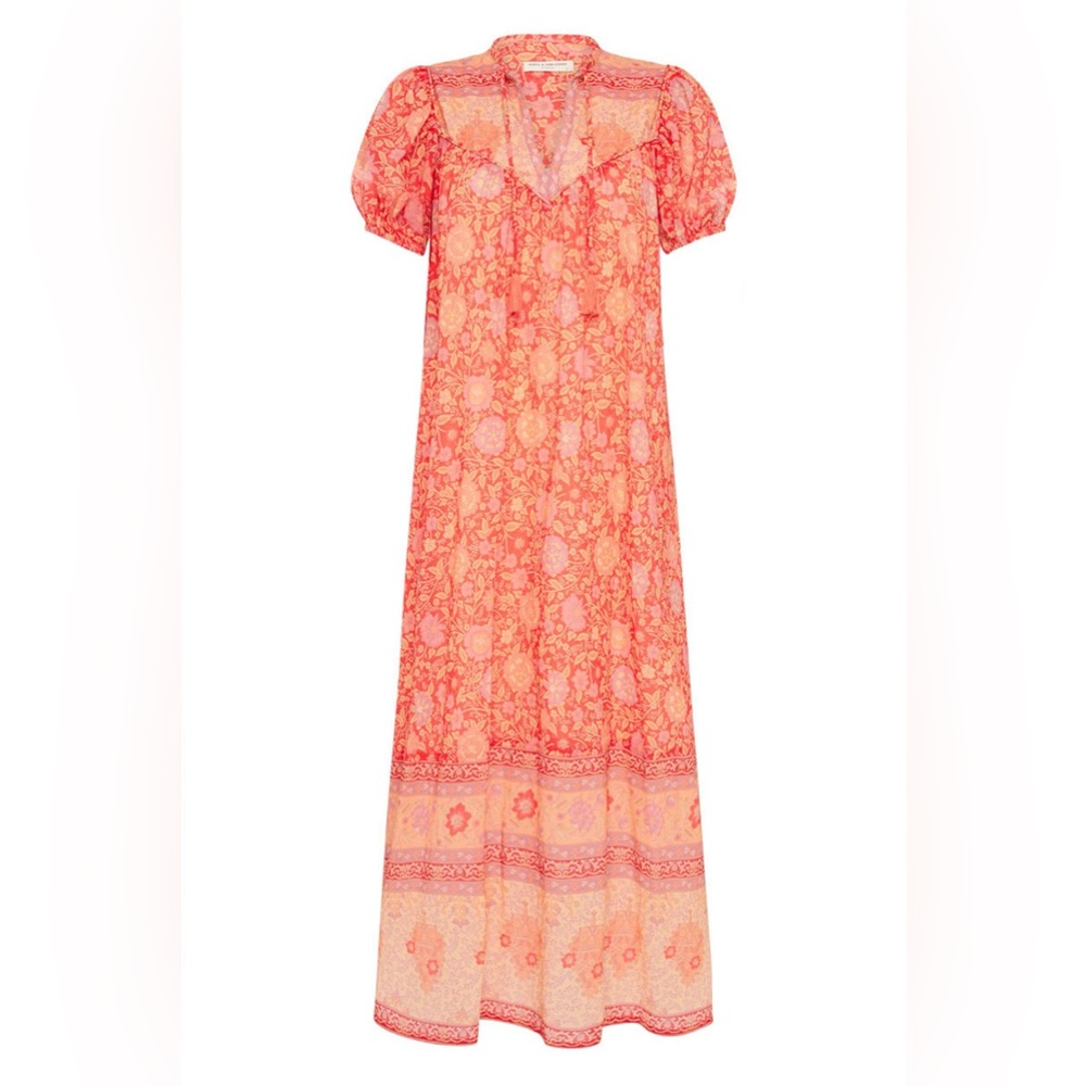 Spell and the Gypsy Collective Love Story Boho Red Coral Short Sleeve Dress